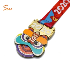 2020 year custom design colorful lion spinning medal