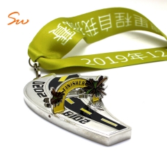 China Manufacture Custom Design Marathon Finisher Medal With Ribbon