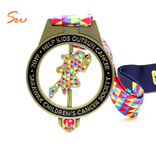 Design your own sport marathon running finisher Zinc alloy medal with lanyard