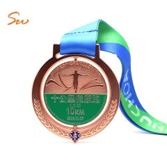 China Manufacturer 3D Custom Metal Sport Marathon Medal With Ribbon