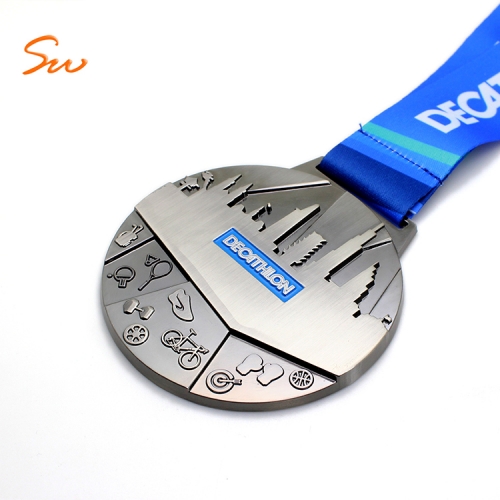 Cheap Factory Price Custom 3D Logo Metal Sport Medal With Ribbon