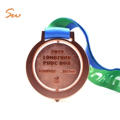 China Manufacturer 3D Custom Metal Sport Marathon Medal With Ribbon