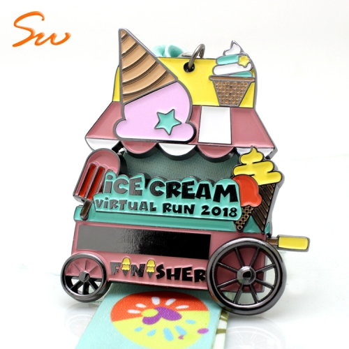 Custom Ice Cream Funny Colorful Metal Sports Medal