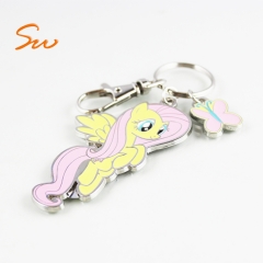 Alicorns Keyring Cute Cartoon Anime Unicorn Pony Custom Enamel Metal Keychain