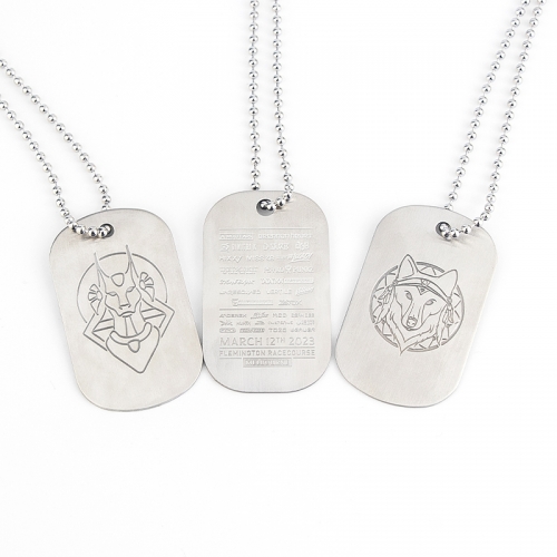 Surewin Crafts Personalised Metal Stainless Steel Dog Tag with Ball Chain