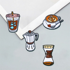 Surewin Crafts Custom Cute Cup Shape Metal Lapel Pins Ice Coffee Enamel Pins Soft Enamel Hard Enamel Pins