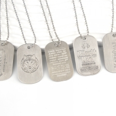 Surewin Crafts Personalised Metal Stainless Steel Dog Tag with Ball Chain